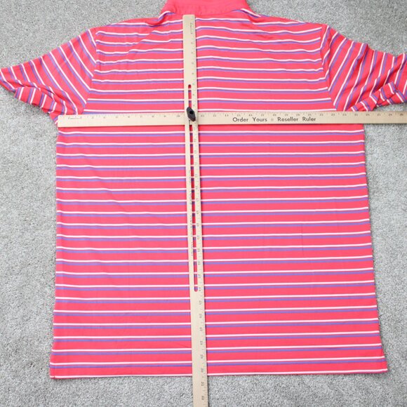 Callaway Opti-Dri Polo Shirt Men XL Pink/Blue Golf Stretch Short Sleeve Pullover - Picture 9 of 12